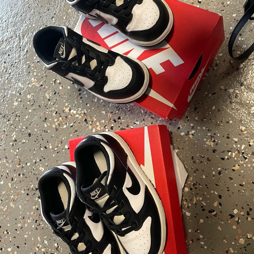Nike Black and White Sneakers Classic Dunk Design